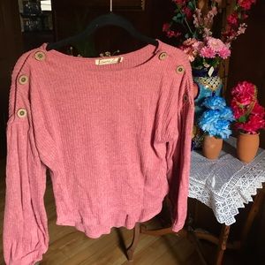 Pink long sleeve with bell sleeves
